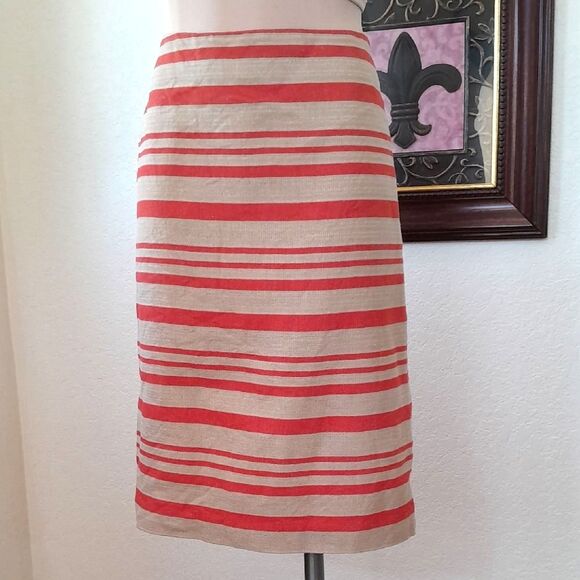 Talbots Linen & Cotton Blend, Stripe Skirt - Picture 10 of 16